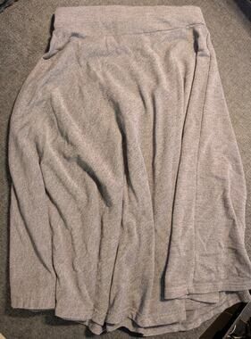 Gray Draped Knit Midi Skirt Size Small